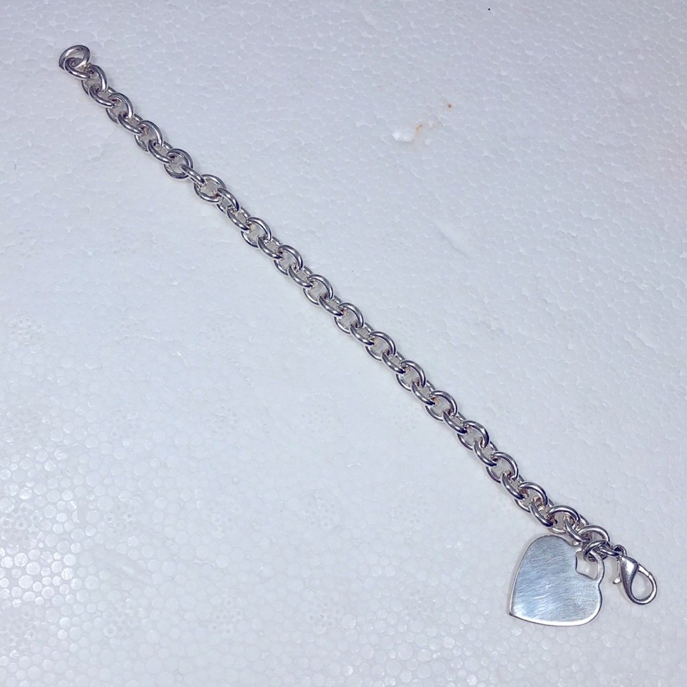 HEART ♥️ SILVER ROLO BRACELET - Picture 3 of 3